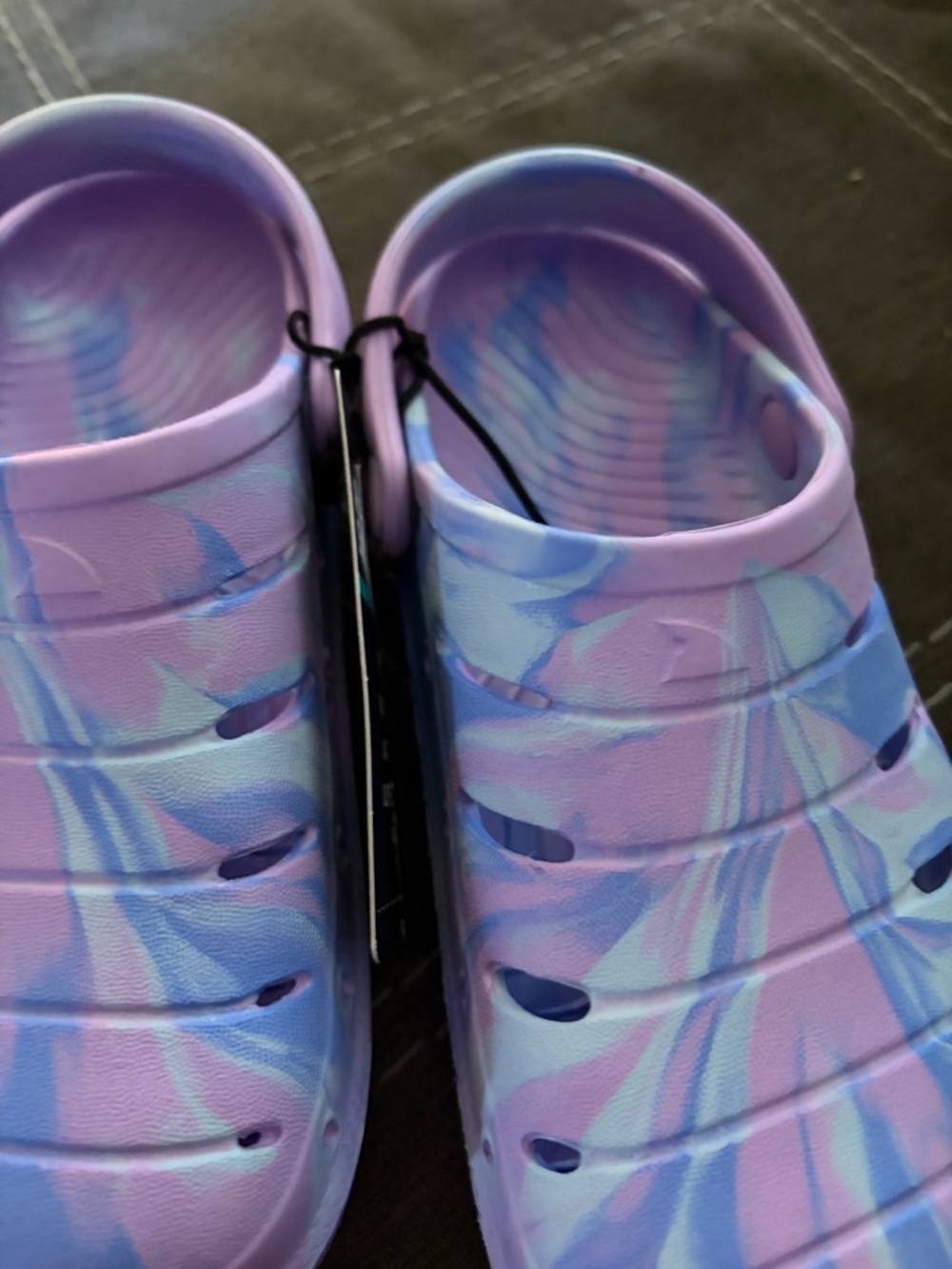 Kids Tie-Dye Slide Crocs - Purple & Blue